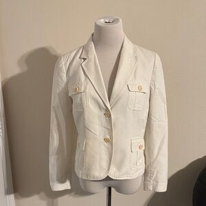 Zara Off-White Blazer with Button Accents